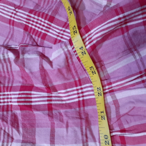 Only Necessities 90s Style Pink Plaid Pearlized Snap Front Maxi Dress 22… - Picture 10 of 14